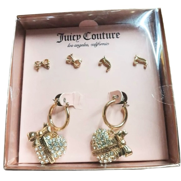 NWT NIB Juicy Couture Costume Jewelry 3 Pairs Of earrings - Picture 2 of 5
